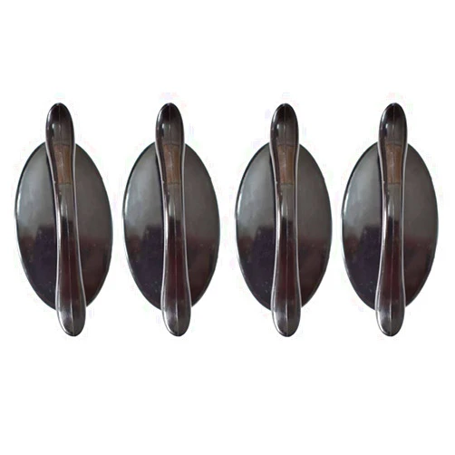 GUA 4 Black Peel & Stick Pulls for Mirrored Door, Self-Stick Handles for Drawer, Drill-Free Knobs for Cabinet