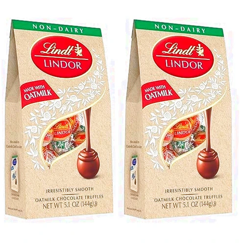 Lindt LINDOR OatMilk Chocolate Truffles, Non-Dairy Chocolate Truffles with Smooth, Melting Truffle Center, 5.1 oz. (Pack of 2)