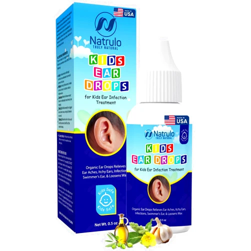 Erbaid Natrulo Natural Ear Drops for Kids Ear Infection Treatment – Organic Children Ear Oil Drops Relieves Ear Aches, Itchy Ears, Infections, Swimmer's Ear, & Loosens Wax – Kids Safe, Made in USA