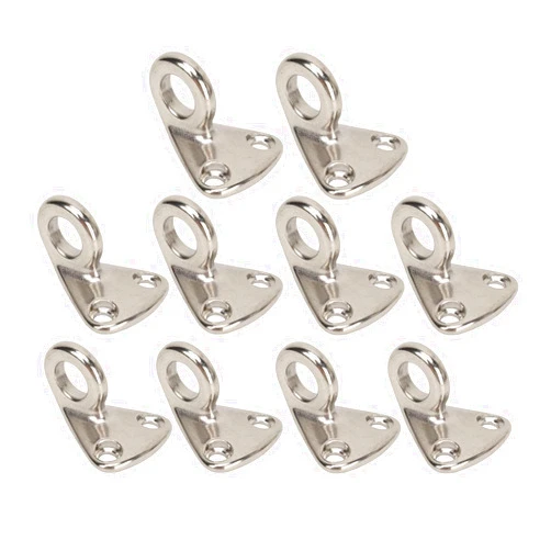 Tyenaza 10Pcs Marine Pad Eye Fenders Hook, 316 Stainless Steel Fending Hanger Eye Plate Hanging Hook for Ship Boat Trailers
