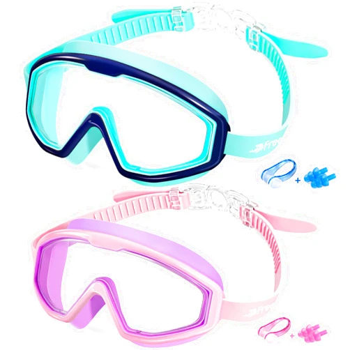 Freela Goggles for Kids Toddler 3-15, Anti Fog No Leak Clear Swim Goggles for Boys Girls Pool Beach Swimming