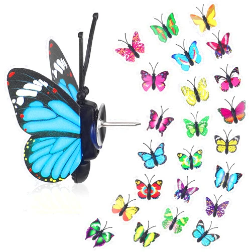 Tucnoeu 50Pcs Butterfly Push Pins Thumb Tacks for Cork Board,Colorful Cute Butterfly Pins for Cork Board,Board Push Pins for Wall,Fun Push Pins Decorative Push Pins for Photo Wall
