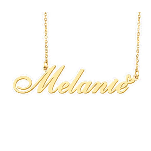 Aoloshow Personalized Heart Name Necklace Gold Custom Any Names Stainless Steel Jewelry for Womens Graduation