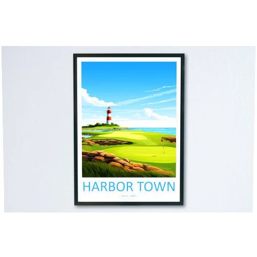 Custom Generic Poster Of Harbor Town Golf Links Travel Wall Art Harbor Town Golf Club Wall Hanging Home Décor Harbor Town Course Art Print Art Lovers Golf Art,31, white