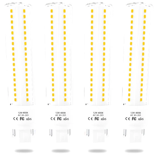 Lustaled LED Gx24q 4-Pin Base Light Bulb, 12W Gx24 PL Retrofit LED Recessed Light Natural White 4000K 26W Compact Fluorescent Lamp Replacement for Ceiling Fixtures, 4-Pack (Remove/Bypass The Ballast)