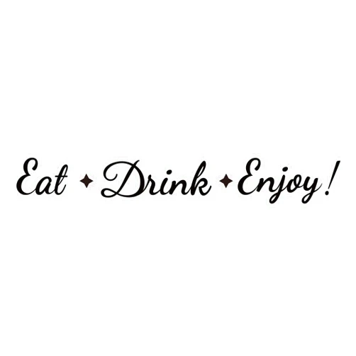 SUPERDANT 1 Sheet Eat Drink Enjoy Quotes Wall Stickers Vinyl Wall Decor Stickers DIY Saying Wall Art Decal Sticker Home Decoration for Living Room, Bedroom, Bathroom, Black(68x13cm)