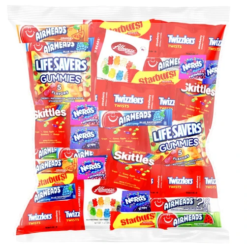 Custom Varietea Halloween Bulk Assorted Fruit Candy - Starburst, Skittles, Gummy Life Savers, Air Heads, Sour Punch, Haribo Gold-Bears, Gummy Bears & Twizzlers (32 Oz Variety Pack)
