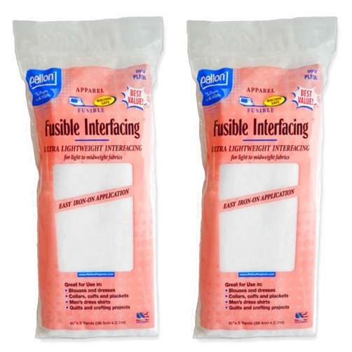 Pellon 15 inches x 3 yards White Fusible Interfacing, 2 Pack