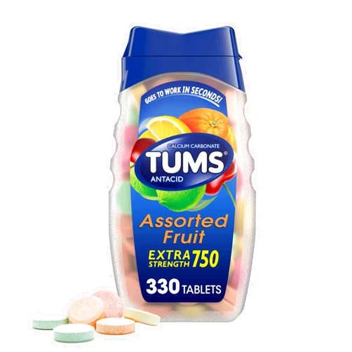 TUMS Extra Strength Antacid Tablets for Chewable Heartburn Relief and Acid Indigestion Relief, Assorted Fruit Flavors - 330 Count