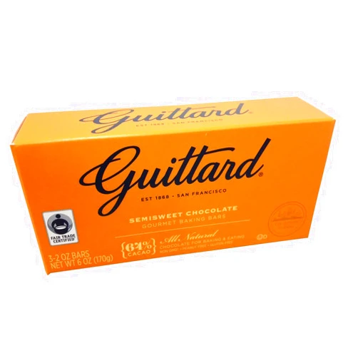 Guittard, 64% All Natural Cocoa Baking Bars, Semi Sweet, 6oz Package (Pack of 4)
