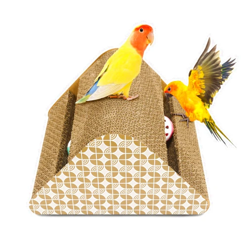 OSWINMART Parrot Cardboard Toy with Jingle Ball