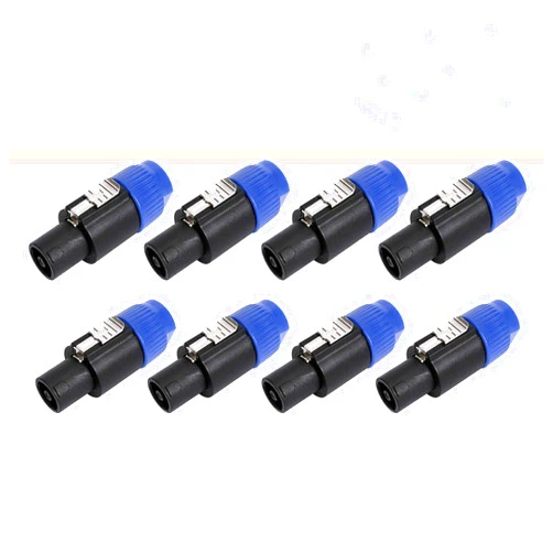 Yuyaokk 8 Pack New Speakon Cable Adapter Connectors, 4 Pole Audio Speaker Plug Twist Lock Compatiable with Speakon NL4FC, NL4FX, NLT4X, NL2FC
