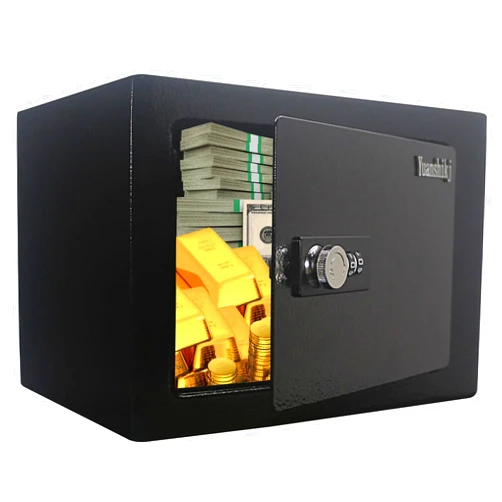 Yuanshikj Small Combination Security Lock Steel Safe Box, 3 Digit Combination with,0.23 Cubic Feet, 9.1