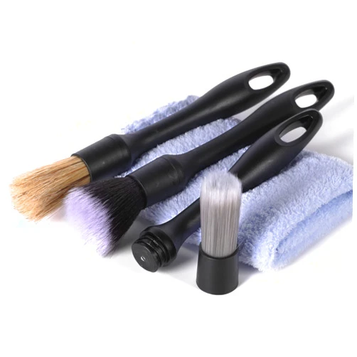 AntBooBoo Car Detailing Brush Set Natural Boars Hair Ultra-Soft Cleaning Tool Auto Detail Brushes Kit to Wash Vehicles Interior Exterior Trim Wheel Rim Automotive Engine Dashboard Leather