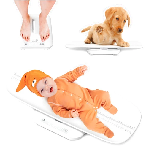 GROWNSY Baby Scale, Multifunctional Baby Weight Scale, Pet Scale for Puppy, Cat, Adult Scale Up to 330lbs, Accurate Digital Scale with Hold Function, 27-inch Height Measurement, 5 Units, LED Screen