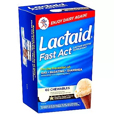 LACTAID Fast Act Chewables Vanilla Twist 60 ea (Pack of 2)