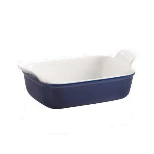Sweejar Ceramic Small Baking Dish, 28 Oz Rectangular Lasagna Pan, Casserole Dish for Cooking, Cake, Dinner, Brownie, Banquet and Daily Use, 7.6 x 5.7 x 2 inch (Navy)