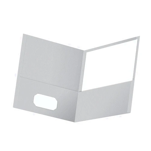 Oxford Twin-Pocket Folders, Textured Paper, Letter Size, Gray, Holds 100 Sheets, Box of 25 (57505EE)