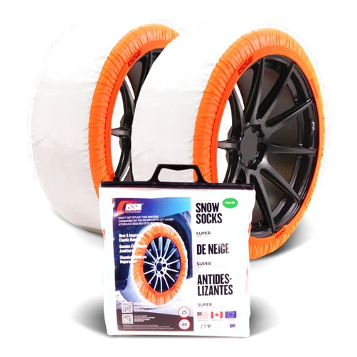 ISSE Super Snow Socks for Tires. Designed for All Tire Brands. Textile Chain Replacement for Optimal Traction in Snow & Ice. Easy Install. Emergency Winter Safety Solution, Multi-Season Use. Size 70
