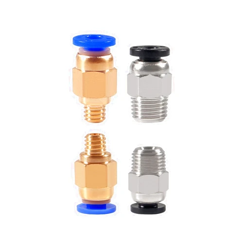 AIDOMAK 2 Pcs PC4-M6 Pneumatic Fitting and 2 Pcs PC4-M10 Pneumatic Fitting for Creality Ender 3, Ender 3 Pro, Ender 3 V2, Ender 5, Ender 5 Pro, CR-10, CR-10S, and Other Bowden Extruder 3D Printer