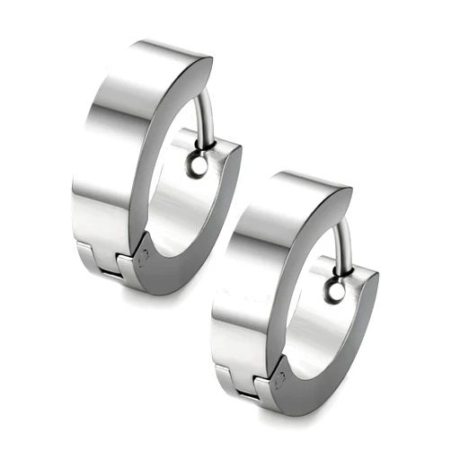 Jstyle Stainless Steel Black Unique Small Hoop Earrings for Men Huggie Earrings 1 Pairs