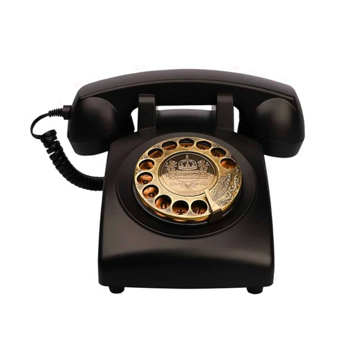 TelPal Antique Phones Corded Landline Telephone Vintage Classic Rotary Dial Home Phone of 1930s Old Fashion Business Phones Home Office Decor Landlines 8008-Black