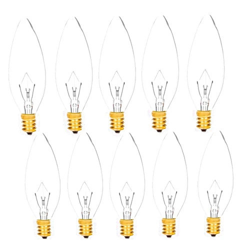 MMBGJKG 60W 120V E12 C32 Base CTC Chandelier Candle Bulbs Torpedo Shaped Decorative Incandescent Dimmable Light,Transparent Candle Light Bulbs for Chandeliers, Ceiling Fan Lights, Pendants, Fireplace