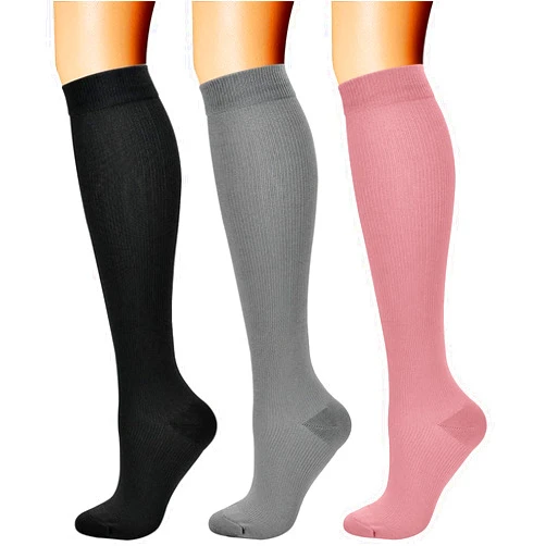 CHARMKING Compression Socks for Women & Men Circulation (3 Pairs) 15-20 mmHg is Best Support for Athletic Running Cycling