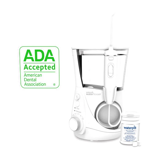 Waterpik Whitening Water Flosser, White (WF 05) Electric Oral Irrigator Flosser Whitens Teeth Gently