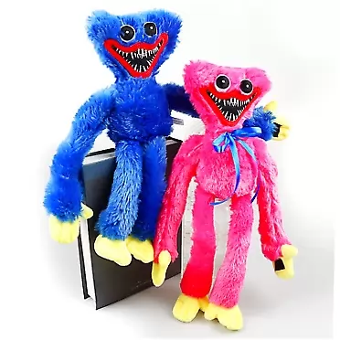 MUFAN 15.7in Huggy Wuggy Plushies, Blue Monster Plush Toy, Poppy Playtime Huggy Wuggy Plushies, Realistic Blue Sausage Monster Horror Doll, Christmas Stuffed Doll Gifts-2pcs