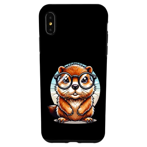 Groundhog Day Cute Animal Glasses Fun iPhone XS Max Groundhog Day Adorable Glasses Animal Case