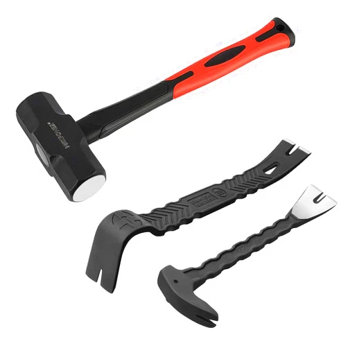 MAXPOWER 2Pcs Pry Bar Set and 4lb Sledge Hammer