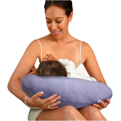 Pharmedoc Nursing Pillow for Breastfeeding – Breast Feeding Pillows for Mom - Bottle Feeding - Support for Mom and Baby - Pregnancy Maternity Pillows, Baby Shower Must Haves - Grey Cooling Cover