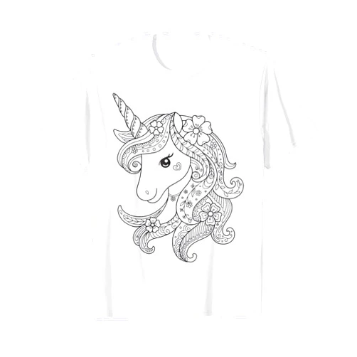 T-shirt painting & coloring for children designs Cute unicorn to paint and color in for children T-Shirt
