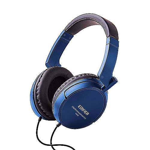 Edifier H840 Audiophile Over-The-Ear Headphones - Hi-Fi Over-Ear Noise-Isolating Closed Monitor Music Listening Stereo Headphone - Blue Without Mic Blue