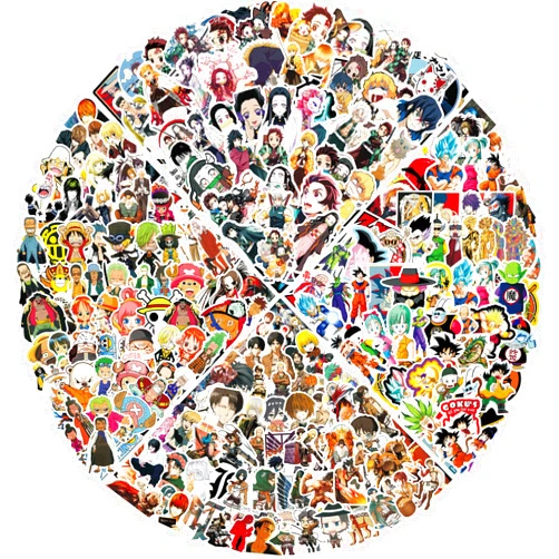 Arme Anime Stickers Mixed Pack,300Pcs Mixed with Classic Anime Theme Sticker Pack,Vinyl Waterproof Stickers and Decals for Bottles, Laptops, Skateboards and Notebooks, Stickers for Adults&Kids&Teens