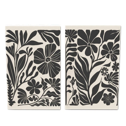 Geqtt Boho Floral Dish Towels - Vintage Abstract Flowers Waffle Weave Kitchen Towels, Bathroom Towel Sets Decorative, Boho Floral Hand Tea Towel (16×24 Inches)