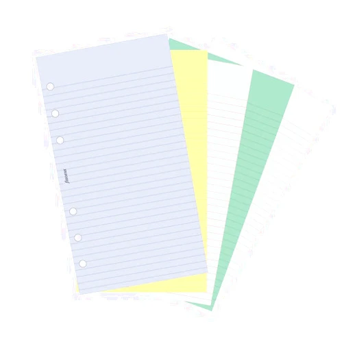 FILOFAX Ruled and Plain Refill, Assorted Colors for Personal & Personal Compact Organizers, 100 Sheets (B130502)