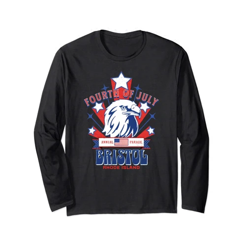 BizzyflyUSA Fourth of July Eagle Annual Parade Bristol Rhode Island Long Sleeve T-Shirt