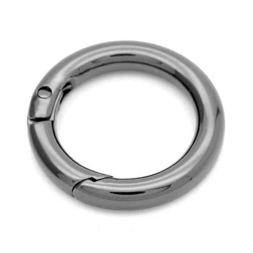CRAFTMEMORE 2pcs 1 1/2 Inch O Rings Snap Clip Spring Opening O-Ring Carabiner Keyring Round Clasp Buckle Purse Hardware SCOS (Gunmetal)