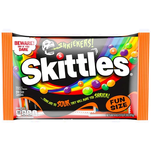 Gse Skittles Shriekers Fun Size Candy 10.72 Oz ( 2 PACK ) ( SOME ARE SO SOUR THEY WILL MAKE YOU SHRIEK! )