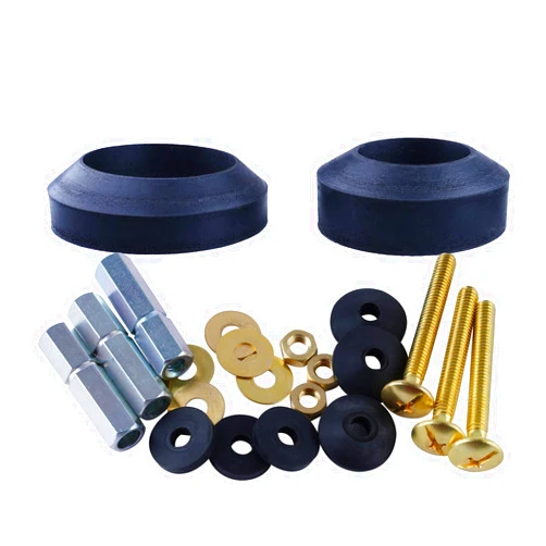 Hibbent Universal Toilet Tank to Bowl Gaskets with 3 Sets Brass Hardware Kits Fits Most 2-Inch 2.5-Inch Flush Valve Opening 2-Piece Toilet Tanks