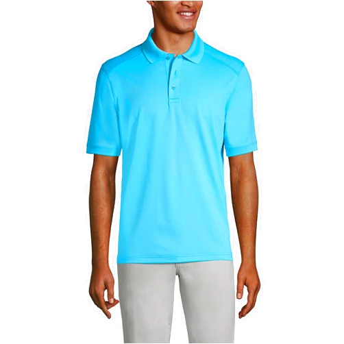 Lands' End Men's Short Sleeve Rapid Dry Active Polo Shirt