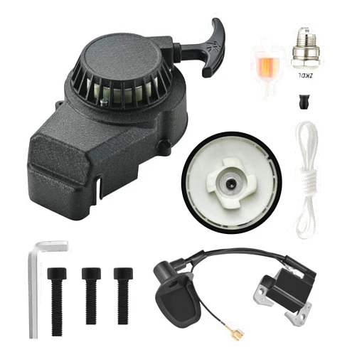 Moroxi Recoil Pull Starter Alloy for Pocket Rocket Bike Quad ATV Parts 47cc 49cc 50cc 2 Stroke Syx Moto Holeshot SSR SX50 Coolster QG50 Mototec Demon Xpro Hawk DRX Kids Mini Dirt Bike