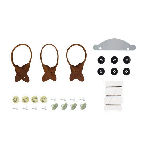 Wiseguy Original Suspenders Loops - Buttons Set for Suspenders Leather with Hammer-on Buttons | Wiseguy Original (Dark brown)
