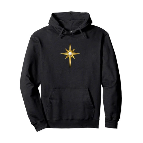 Magic symbols signs and runes by Anne Mathiasz Star of elf, badge, light, elves, queen, warrior, fantasy Pullover Hoodie