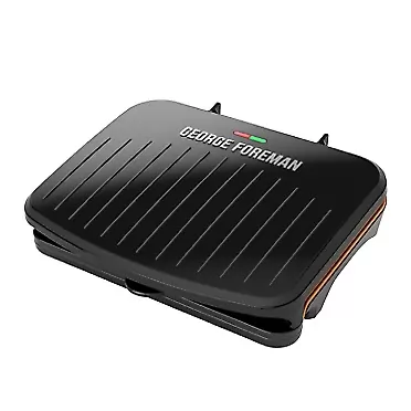 George Foreman 5-Serving Classic Plate Electric Indoor Grill and Panini Press, Space Saving Design, Black