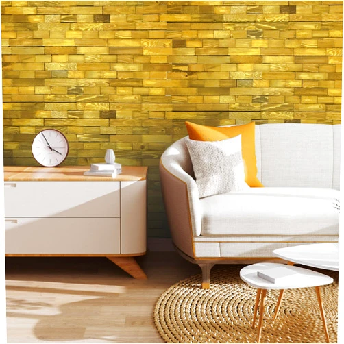 BoscoMondo Wooden Mosaic Wall Panel Tiles, Seamless Mixed Boards (Dark Oak)