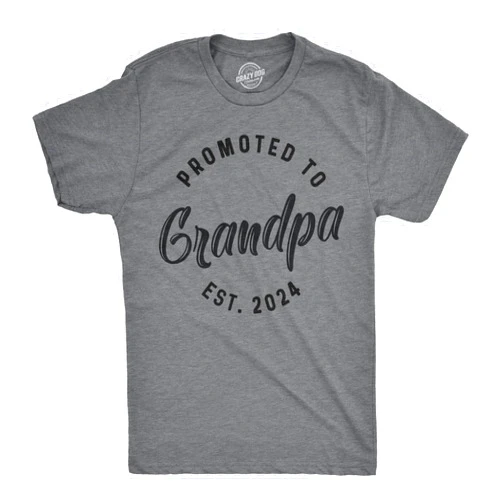 Crazy Dog T-Shirts Crazy Dog Mens Shirts Promoted to Papa Grandpa or Uncle 2024 2023 2022 and 2021 Funny Fathers Day Tees