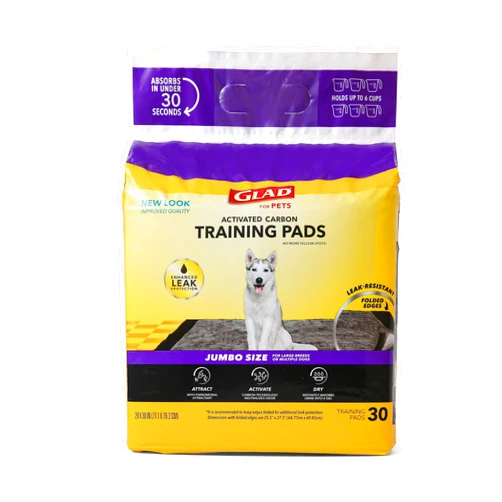 Glad for Pets Extra Large Charcoal Dog Training Pads - Absorbent Disposable Pee Pads for Dogs, Cats & Puppies - Jumbo-Size Potty Pads that Neutralize Urine Instantly - 30 Count Pet Supplies